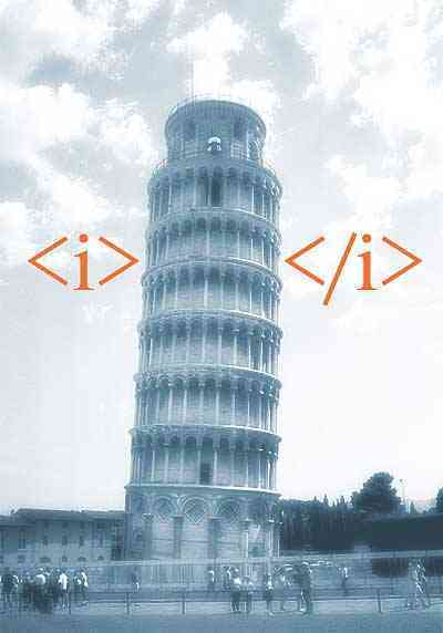 Humor en HTML 3 Torre pisa