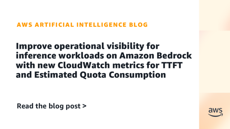 Mejora la visibilidad operativa de cargas de inference en Amazon Bedrock con nuevas métricas de CloudWatch para TTFT y consumo estimado de cuotas